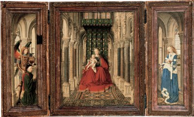 Triptych of Mary and Child, St. Michael, and St. Catherine by Jan van Eyck